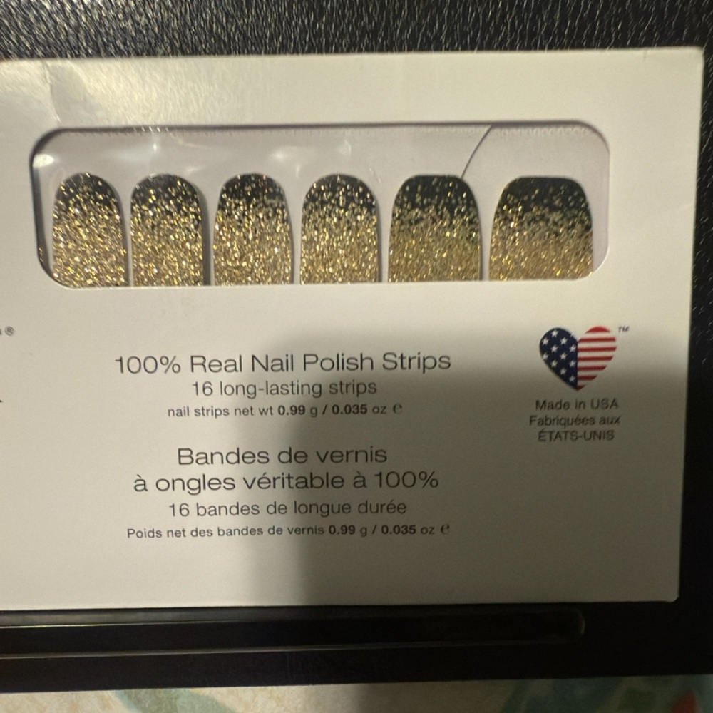 Glitter Gold Nail Polish Strips